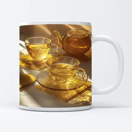 Golden Glass Tea Set Warm Sunlight