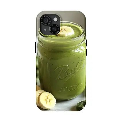 Green Spinach Banana Smoothie Mason Jar