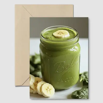 Green Spinach Banana Smoothie Mason Jar