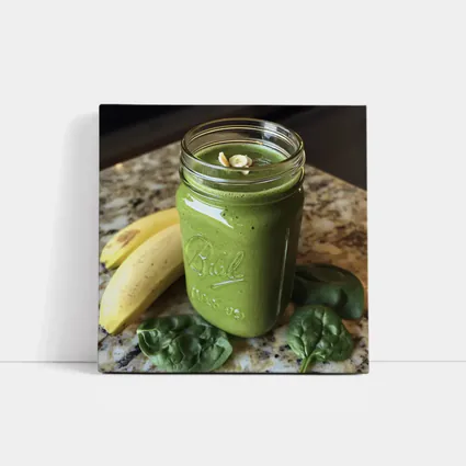 Green Spinach Banana Smoothie Mason Jar Kitchen