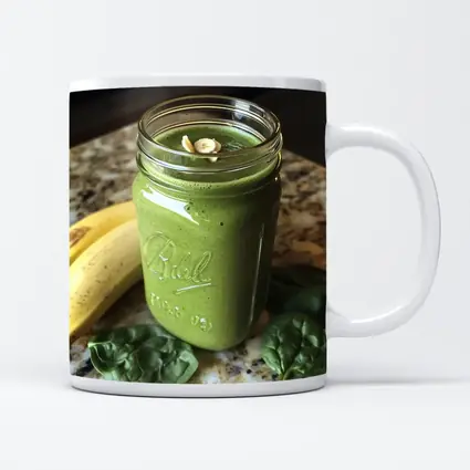 Green Spinach Banana Smoothie Mason Jar Kitchen