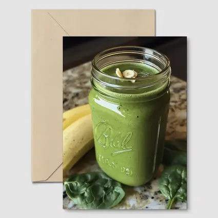 Green Spinach Banana Smoothie Mason Jar Kitchen