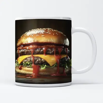 Double Cheeseburger With Ketchup Dark Background