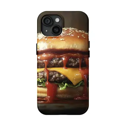 Double Cheeseburger With Ketchup Dark Background