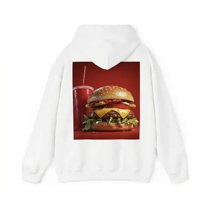 Classic Cheeseburger And Soda Red Background