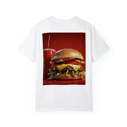Classic Cheeseburger And Soda Red Background