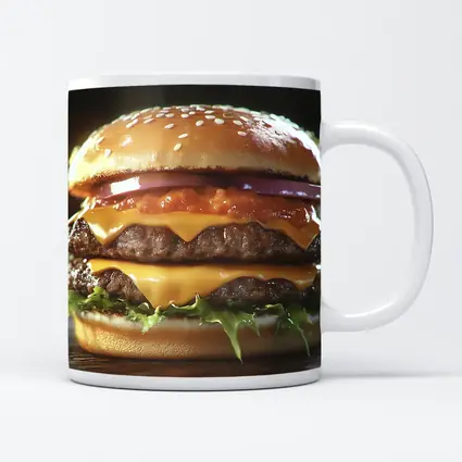 Double Cheeseburger With Lettuce Dark Background