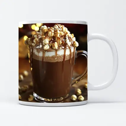 Hot Chocolate Caramel Popcorn Mug Warm Lights