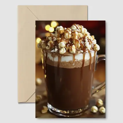 Hot Chocolate Caramel Popcorn Mug Warm Lights