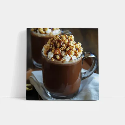 Hot Chocolate Caramel Popcorn Whipped Cream Mug