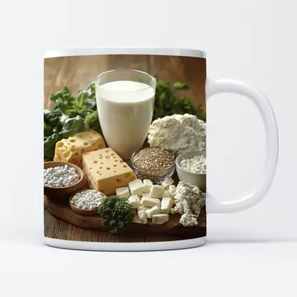 Dairy Products Spread on Rustic Wood