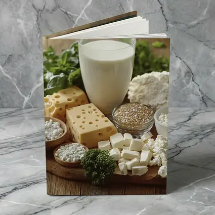Dairy Products Spread on Rustic Wood