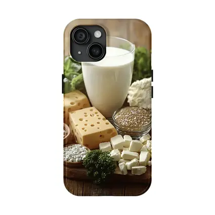 Dairy Products Spread on Rustic Wood