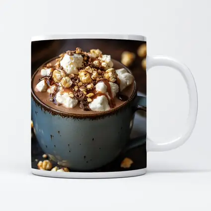 Hot Chocolate Marshmallow Caramel Popcorn Mug