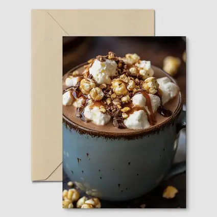 Hot Chocolate Marshmallow Caramel Popcorn Mug