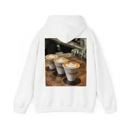 Latte Art Coffee Cups on Wooden Counter