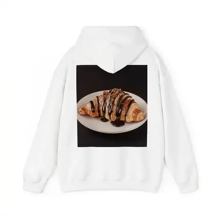 Chocolate Drizzled Croissant On White Plate