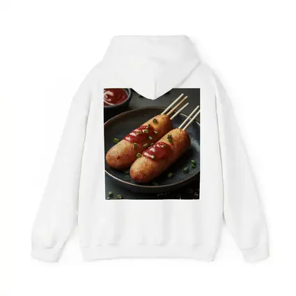 Corn Dogs With Ketchup On Dark Plate