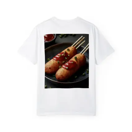 Corn Dogs With Ketchup On Dark Plate