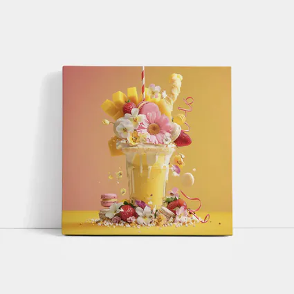 Mango Milkshake Flowers Macarons Strawberries Yellow
