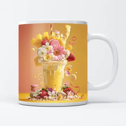 Mango Milkshake Flowers Macarons Strawberries Yellow