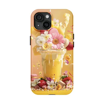 Mango Milkshake Flowers Macarons Strawberries Yellow