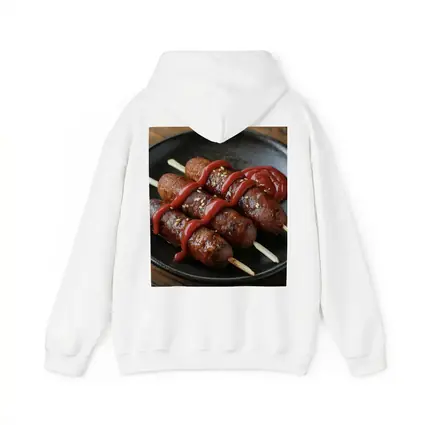 Grilled Sausage Skewers Ketchup Dark Plate