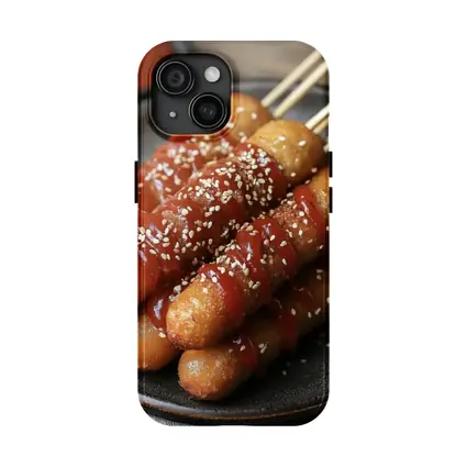 Korean Street Food Skewers Red Sauce Sesame