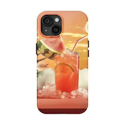 Watermelon Summer Cocktail Tropical Sunset Scene