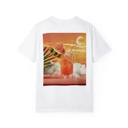 Watermelon Summer Cocktail Tropical Sunset Scene