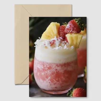 Strawberry Pineapple Frozen Cocktail Drink