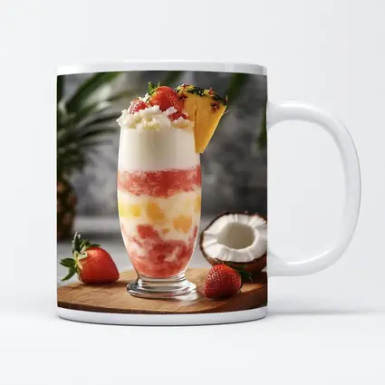 Tropical Strawberry Pineapple Coconut Layered Drink