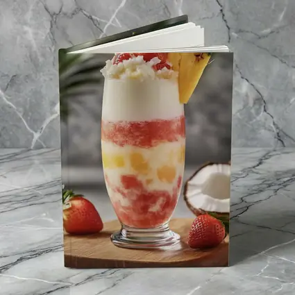 Tropical Strawberry Pineapple Coconut Layered Drink