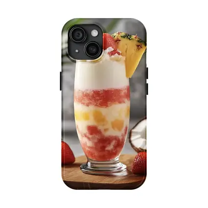 Tropical Strawberry Pineapple Coconut Layered Drink