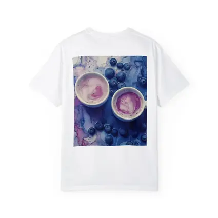 Blueberry Latte Cups Blue Marble Background