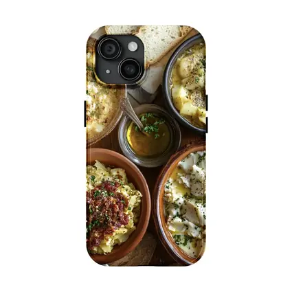 Bacalhau Cod Dishes Rustic Wooden Table