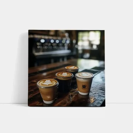 Latte Art Coffee Cups Cafe Bar