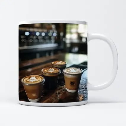 Latte Art Coffee Cups Cafe Bar