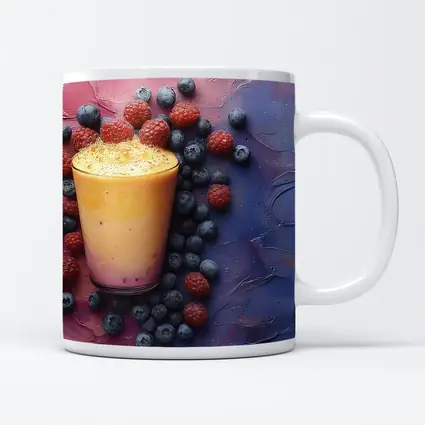 Berry Smoothie Glass on Colorful Painted Background