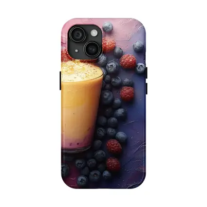 Berry Smoothie Glass on Colorful Painted Background