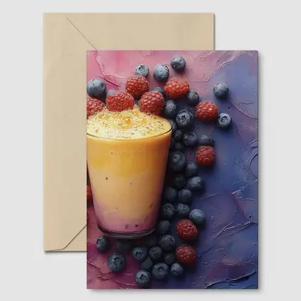 Berry Smoothie Glass on Colorful Painted Background