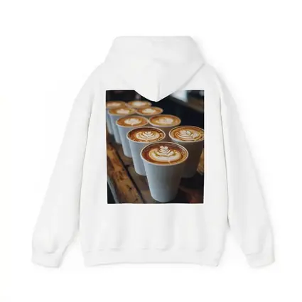 Latte Art Coffee Cups on Wooden Bar