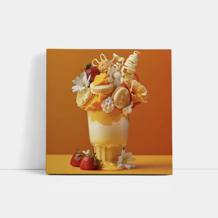 Mango Freakshake Dessert Orange Background