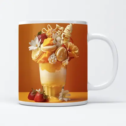 Mango Freakshake Dessert Orange Background