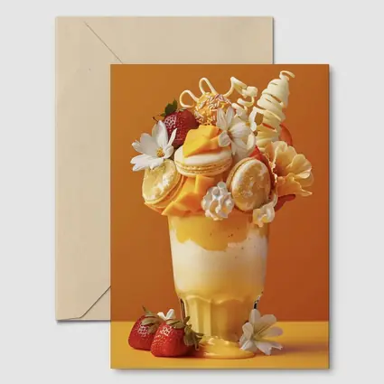 Mango Freakshake Dessert Orange Background