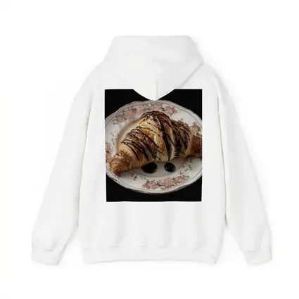 Chocolate Drizzled Croissant On Floral Plate