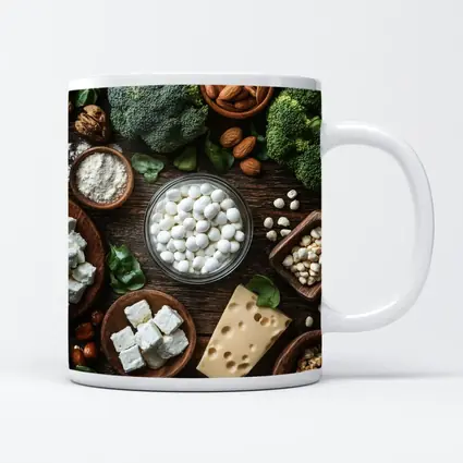Calcium Rich Foods On Wooden Table