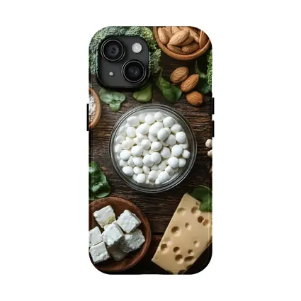 Calcium Rich Foods On Wooden Table