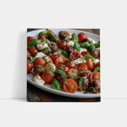 Meatballs Tomatoes Mozzarella Basil Italian Platter