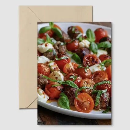 Meatballs Tomatoes Mozzarella Basil Italian Platter